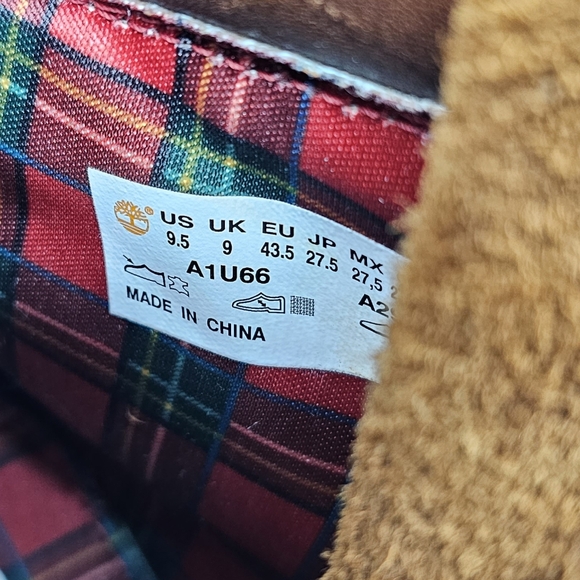 Timberland sugar & spice red plaid leather hiking boots Size 9.5 - Picture 11 of 12